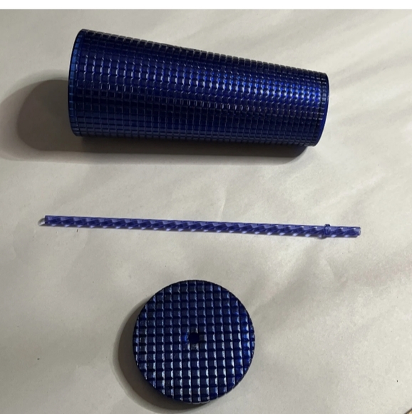 SALE!! 2 FOR $30 Starbucks Blueberry Pearl Grid Glitter Venti 24 oz Tumbler Cup - Picture 7 of 12